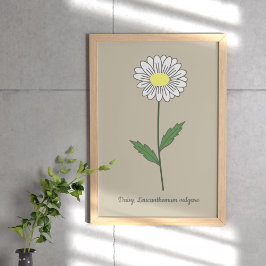 Botanische Daisy Pastel Blume Poster