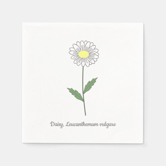 Botanische Daisy Pastel Blume Serviette (Vorderseite)