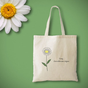 Botanische Daisy Pastel Blume Tragetasche