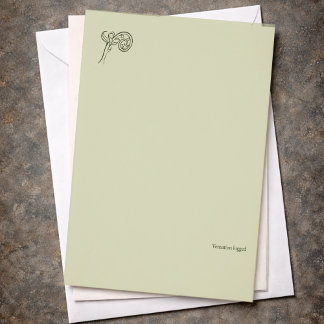 Botanische Dark Academia Farn-Farnwedel Briefbogen