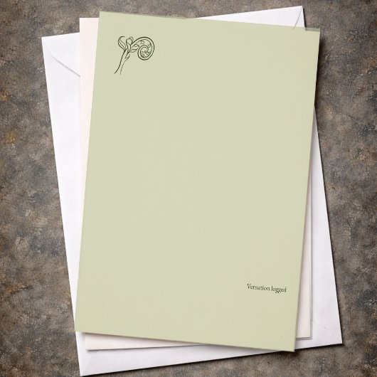 Botanische Dark Academia Farn-Farnwedel Briefbogen