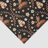 Botanische Dark Cotattcore Bees & Beehives Seidenpapier (Ausschnitt)