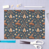 Botanische Dark Cotattcore Bees & Beehives Seidenpapier (Handwerk)