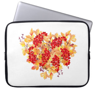 Botanische Darstellung der Wasserfarbe. Herzform Laptopschutzhülle