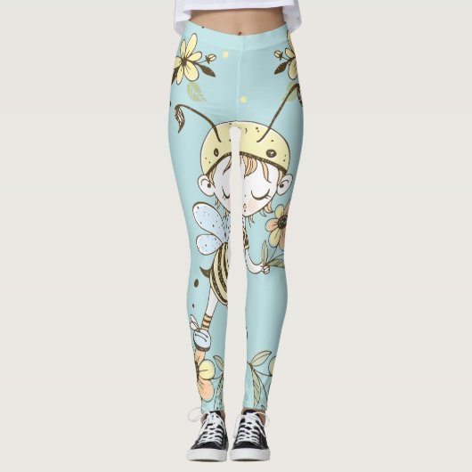 Botanische Dekoration Leggings (Vorderseite)