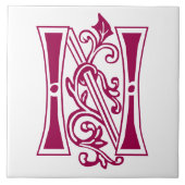 Botanische Dekorative Hauptstadt N Fliese (Vorderseite)