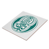 Botanische Dekorative mittelalterliche Hauptstadt  Fliese (Seite)