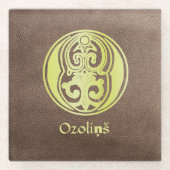 Botanische Dekorative mittelalterliche Hauptstadt  Glasuntersetzer (Vorderseite)