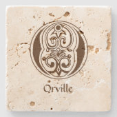 Botanische Dekorative mittelalterliche Hauptstadt  Steinuntersetzer (Vorderseite)