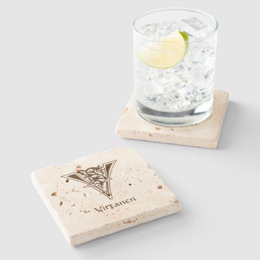 Botanische Dekorative mittelalterliche Hauptstadt  Steinuntersetzer (Seitenansicht)