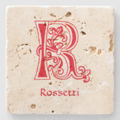 Botanische Dekorative mittelalterliche Hauptstadt  Steinuntersetzer (Vorderseite)