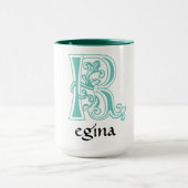 Botanische Dekorative mittelalterliche Hauptstadt Tasse (Zentrum)