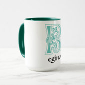 Botanische Dekorative mittelalterliche Hauptstadt Tasse (Vorderseite Links)