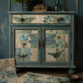 Botanische Dekoupage der Vintagen Libellen Seidenpapier