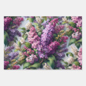 Botanische Dekoupage der Wasserfarbe Lilac-Blume Geschenkpapier Set (Vorderseite 2)