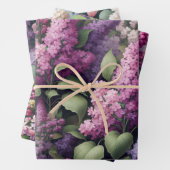 Botanische Dekoupage der Wasserfarbe Lilac-Blume Geschenkpapier Set (Beispiel)