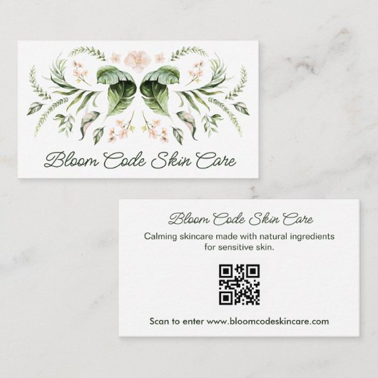 Botanische Design Skin Care Business Card Visitenkarte (Vorne/Hinten)