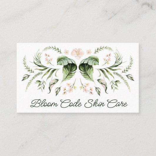Botanische Design Skin Care Business Card Visitenkarte (Vorderseite)