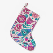 Botanische Doodle-Blume, nahtlose, Vintage Textur. Kleiner Weihnachtsstrumpf (Vorderansicht (hängend))