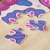 Botanische Doodle-Blume, nahtlose, Vintage Textur. Puzzle (Seite)