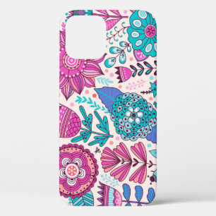 Botanische Doodle-Blumen, nahtlos, Vintage-Textur. Case-Mate iPhone Hülle