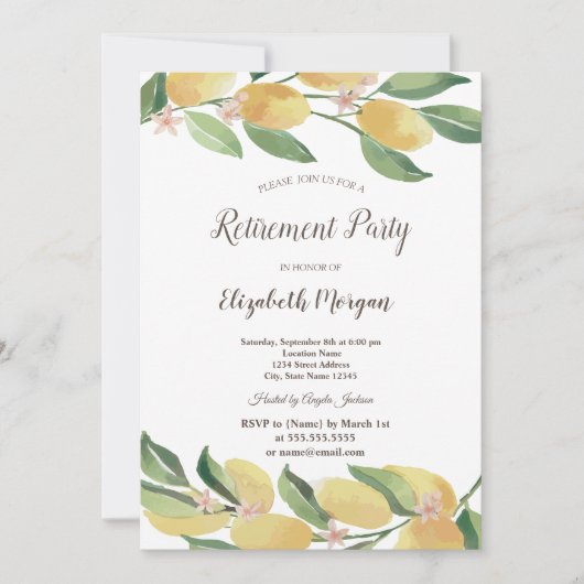 Botanische Dots-Pensionierung von Wasserfarben Einladung (Vorderseite)