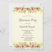 Botanische Dots-Pensionierung von Wasserfarben Einladung (Vorderseite)