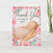 Botanische Doula Vielen Dank | Von neuen Eltern Dankeskarte (Vorderseite)