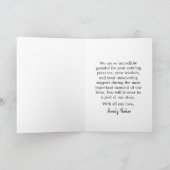 Botanische Doula Vielen Dank | Von neuen Eltern Dankeskarte (Innenseite)