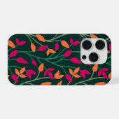 Botanische dunkelgrüne Blätter in mutigem und lebe iPhone Hülle (Rückseite (Horizontal))