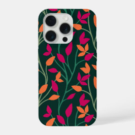 Botanische dunkelgrüne Blätter in mutigem und lebe iPhone 15 Pro Hülle