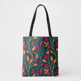 Botanische dunkelgrüne Blätter lebendig chic Tasche