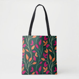 Botanische dunkelgrüne Blätter lebendig chic Tasche