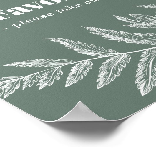 Botanische Dusche oder Gastgeschenk Hochzeit Poster (Ecke)