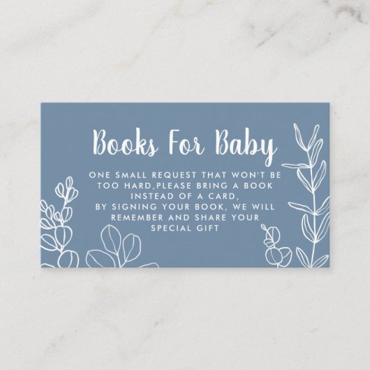 Botanische Dusty Blue Book Request Enclosure Card Begleitkarte (Vorderseite)