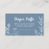 Botanische Dusty Blue Diaper Umschließkarte Begleitkarte (Vorderseite)