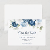 Botanische Dusty Blume Grüne Save The Date (Vorne/Hinten)