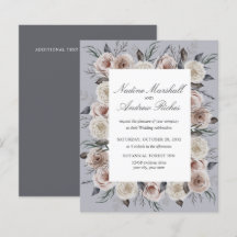 Botanische Dusty Rose Gray Goth Romantische Hochze