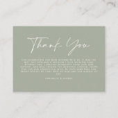 Botanische, einfache Babydusche dank Grün Begleitkarte (Rückseite)