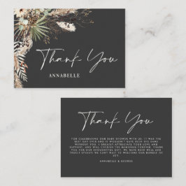 Botanische, einfache Babydusche, dank schwarz Begleitkarte