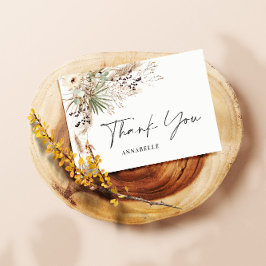 Botanische einfache Babydusche Danke Begleitkarte