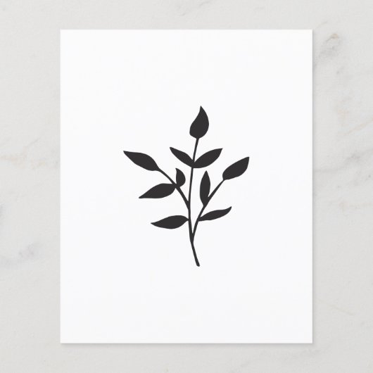 Botanische einfache Hochzeitseinladung (Rückseite)