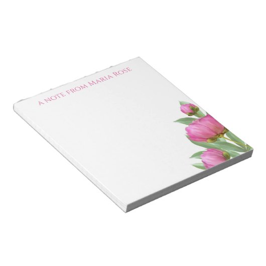 Botanische, einfache rosa Blütenstände Eleganter H Notizblock (angewinkelt)