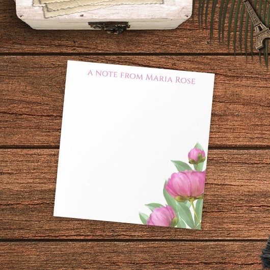 Botanische, einfache rosafarbene Peonies Elegante Notizblock