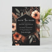 Botanische Einfache Terracotta Hochzeit Save The Date (Stehend Vorderseite)