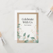 Botanische Einladung zu eleganten Wasserfarben (Vorderseite/Rückseite Beispiel)