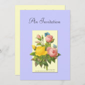 Botanische Einladungen in Gelb und Rosa (Vorne/Hinten)