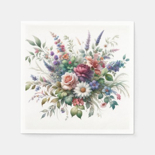 Botanische Elegance Blumenpapier Napkin Serviette (Vorderseite)