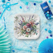 Botanische Elegance Blumenpapierplatte Pappteller (Party)