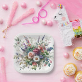 Botanische Elegance Blumenpapierplatte Pappteller (Party)